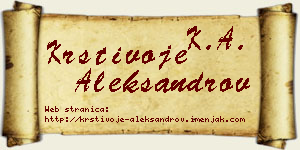 Krstivoje Aleksandrov vizit kartica